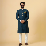 Classic Teal Achkan for Men | Elegant Ethnic Wear | Jaipurio